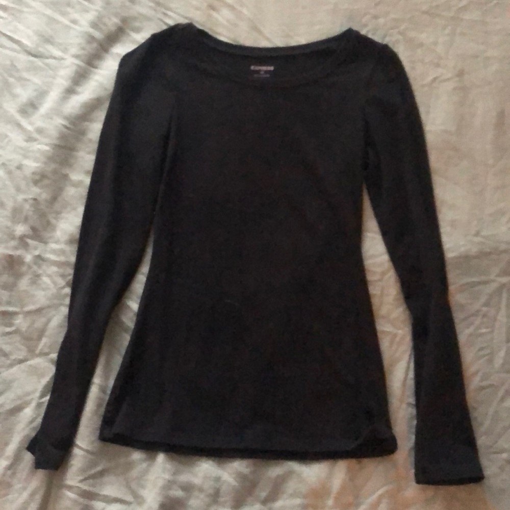 Black fitted long sleeve shirt